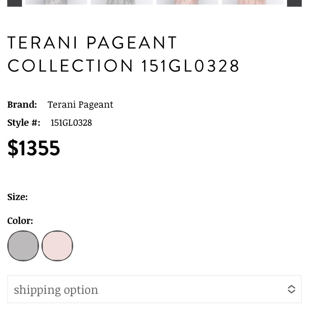 Terani Couture Gray and Pink Wedding Dress 151GL0328